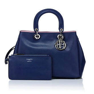 small Christian Dior diorissimo nappa leather bag 0902 dark blue - Click Image to Close